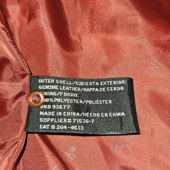 Women's East 5th Burgundy Leather Blazer Size 1X - Picture 7 of 8